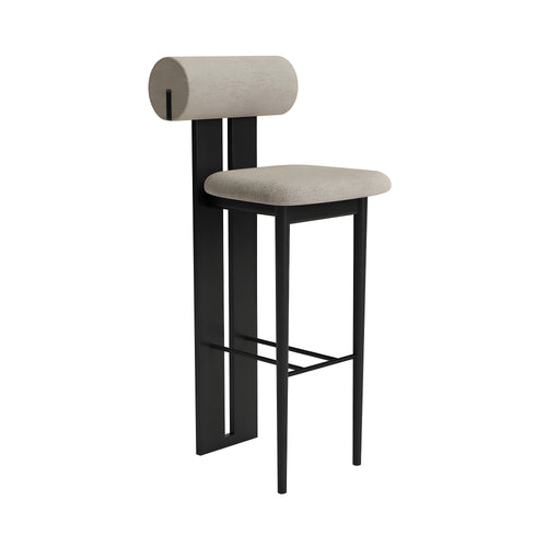 Hippo Bar + Counter Chair: Full Upholstered + Bar + Black Oak