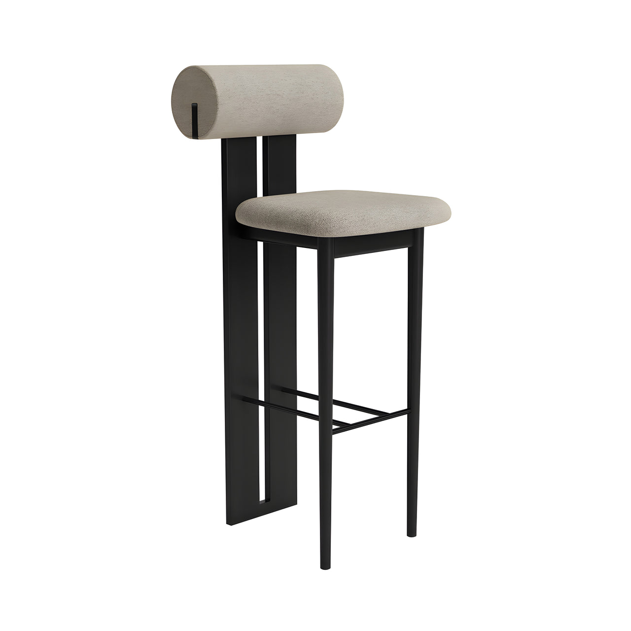 Hippo Bar + Counter Chair: Full Upholstered + Bar + Black Oak