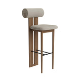 Hippo Bar + Counter Chair: Full Upholstered + Bar + Light Smoked Oak