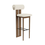 Hippo Bar + Counter Chair: Full Upholstered + Bar + Light Smoked Oak