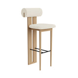 Hippo Bar + Counter Chair: Full Upholstered + Bar + Natural Oak