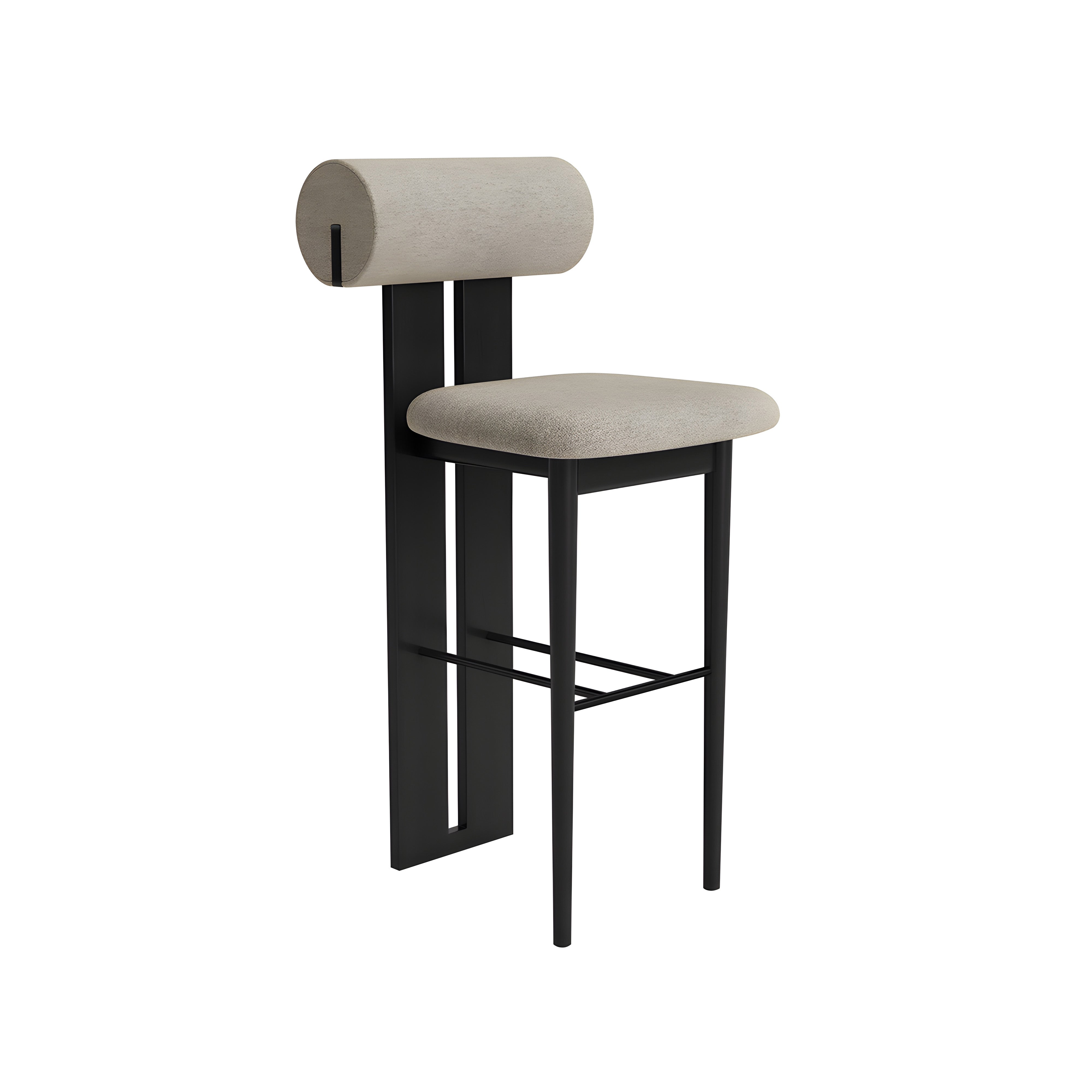 Hippo Bar + Counter Chair: Full Upholstered + Counter + Black Oak