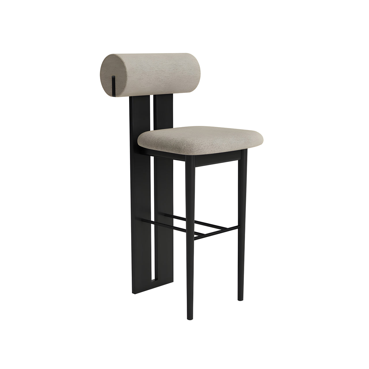 Hippo Bar + Counter Chair: Full Upholstered + Counter + Black Oak