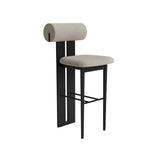 Hippo Bar + Counter Chair: Full Upholstered + Counter + Black Oak
