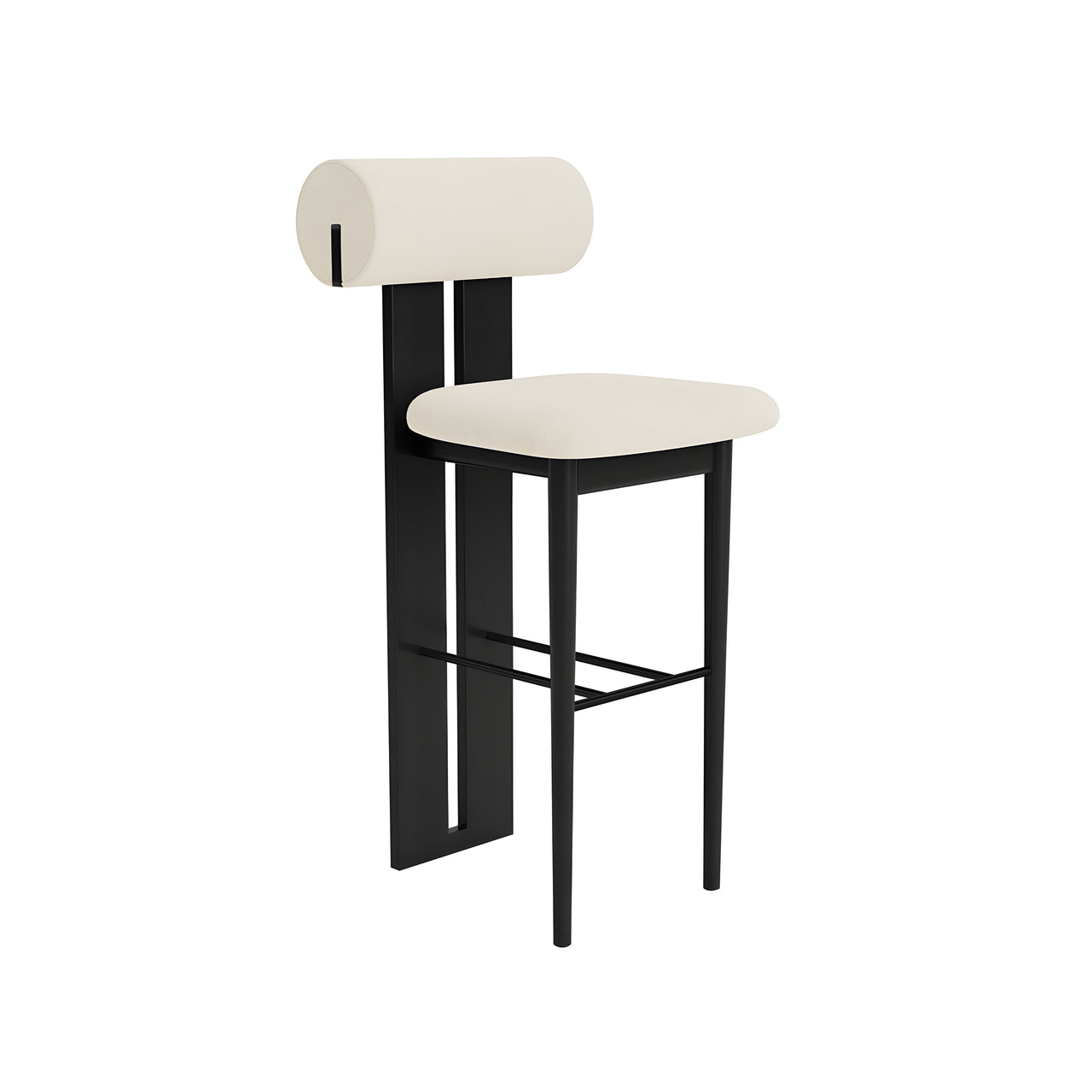 Hippo Bar + Counter Chair: Full Upholstered + Counter + Black Oak