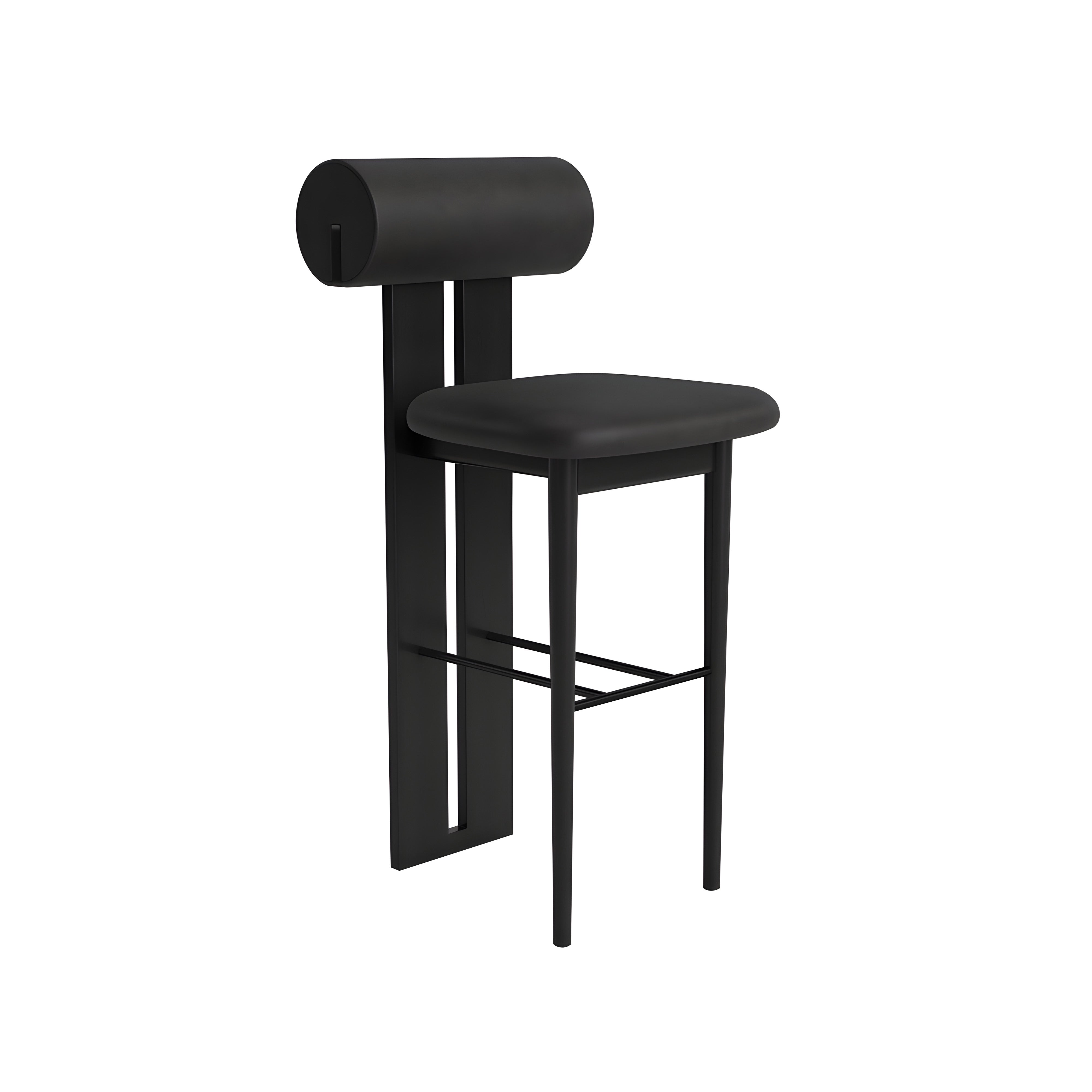 Hippo Bar + Counter Chair: Full Upholstered + Counter + Black Oak