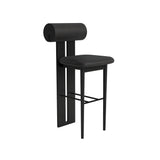 Hippo Bar + Counter Chair: Full Upholstered + Counter + Black Oak
