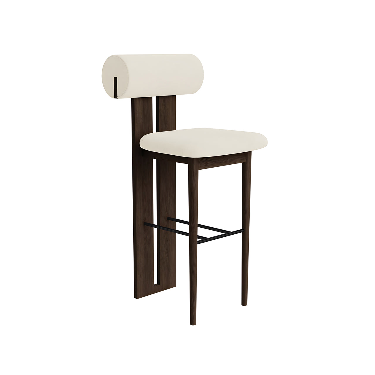 Hippo Bar + Counter Chair: Full Upholstered + Counter + Dark Smoked Oak