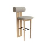 Hippo Bar + Counter Chair: Full Upholstered + Counter + Natural Oak