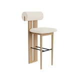 Hippo Bar + Counter Chair: Full Upholstered + Counter + Natural Oak
