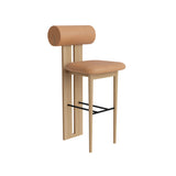 Hippo Bar + Counter Chair: Full Upholstered + Counter + Natural Oak