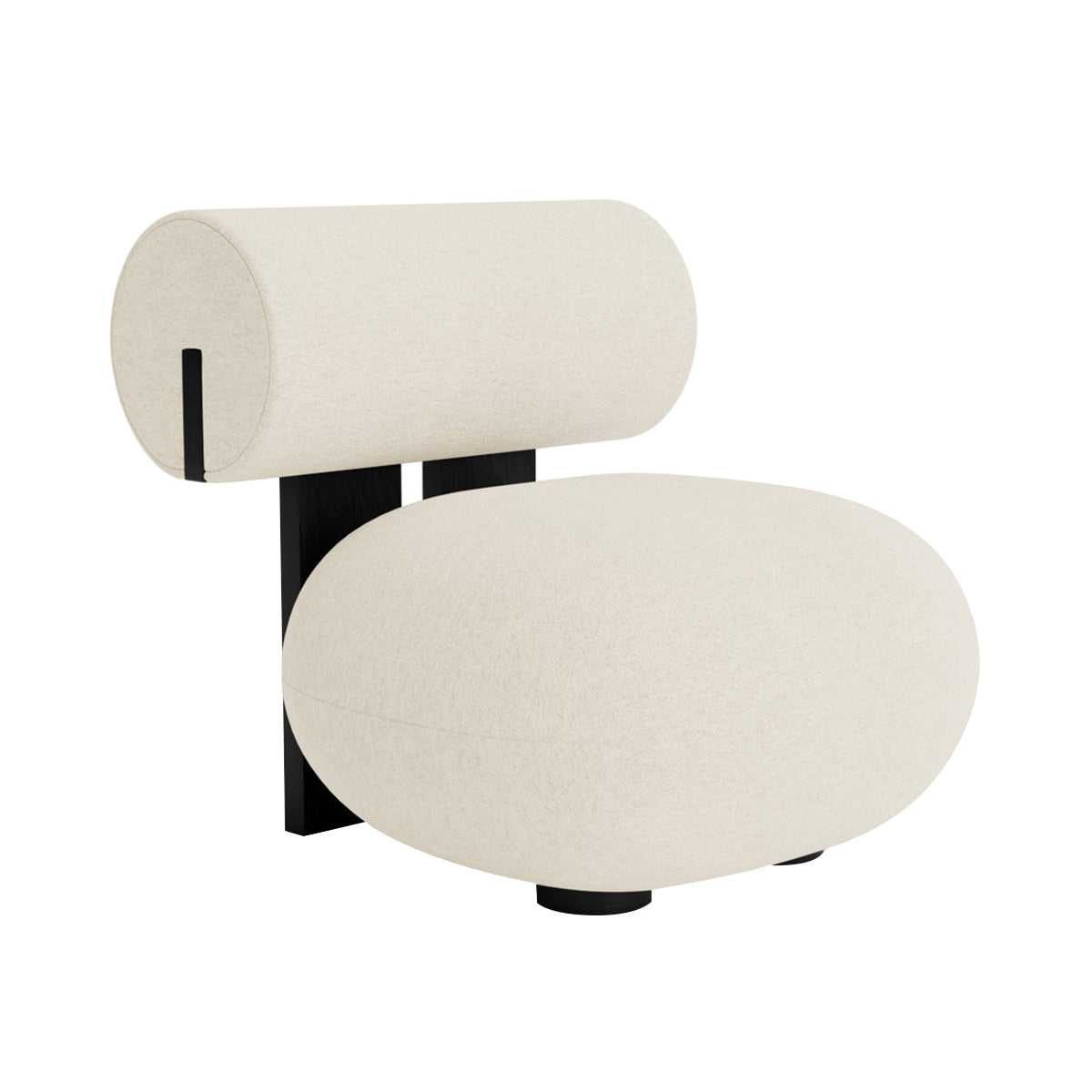 Hippo Lounge Chair: Upholstered + Black Oak