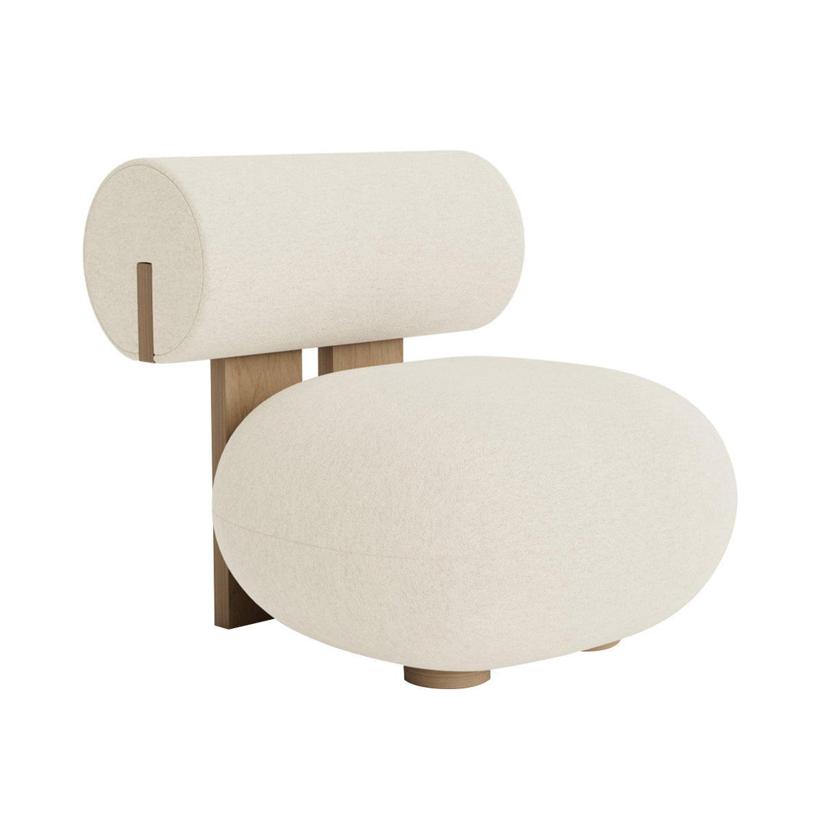 Hippo Lounge Chair: Upholstered + Natural Oak