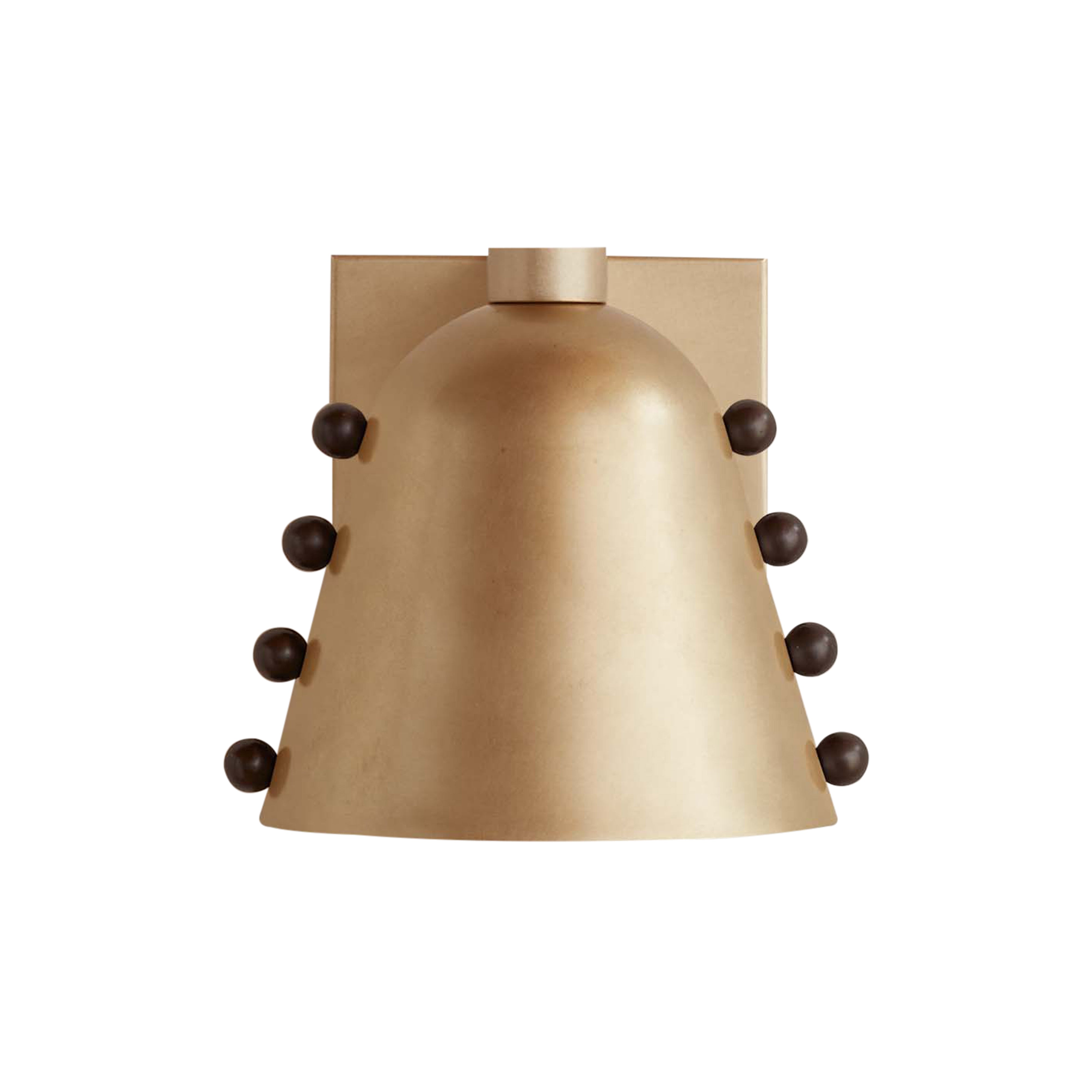 Brass Gemma Sconce: Small + Blackened Brass + Brass + Square Backplate