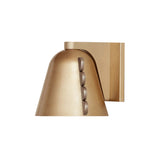 Brass Calla Sconce: Small + Pewter + Brass + Square Backplate