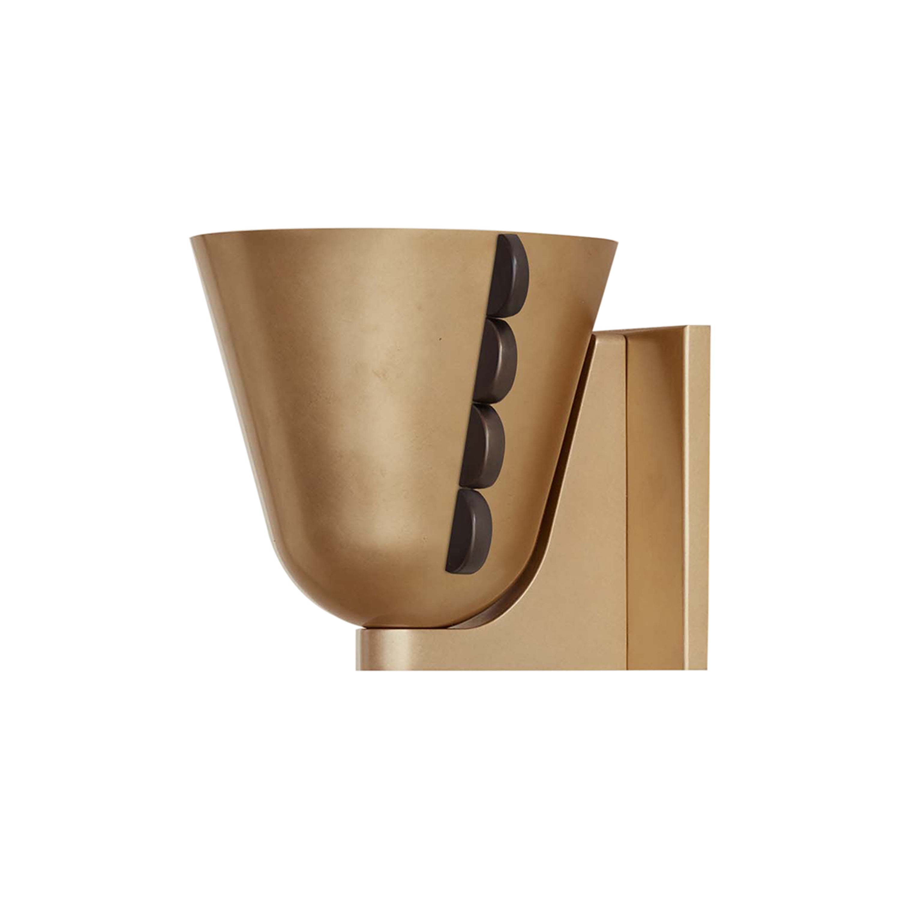 Brass Calla Sconce: Small + Blackened Brass + Brass + Square Backplate