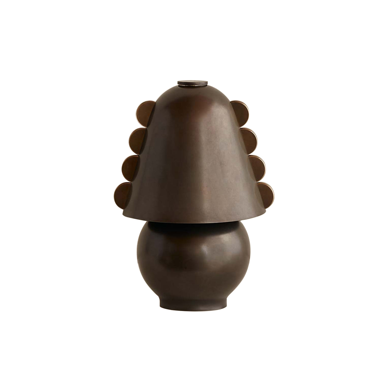 Calla Table Lamp: Small + Patina Brass + Blackened Brass