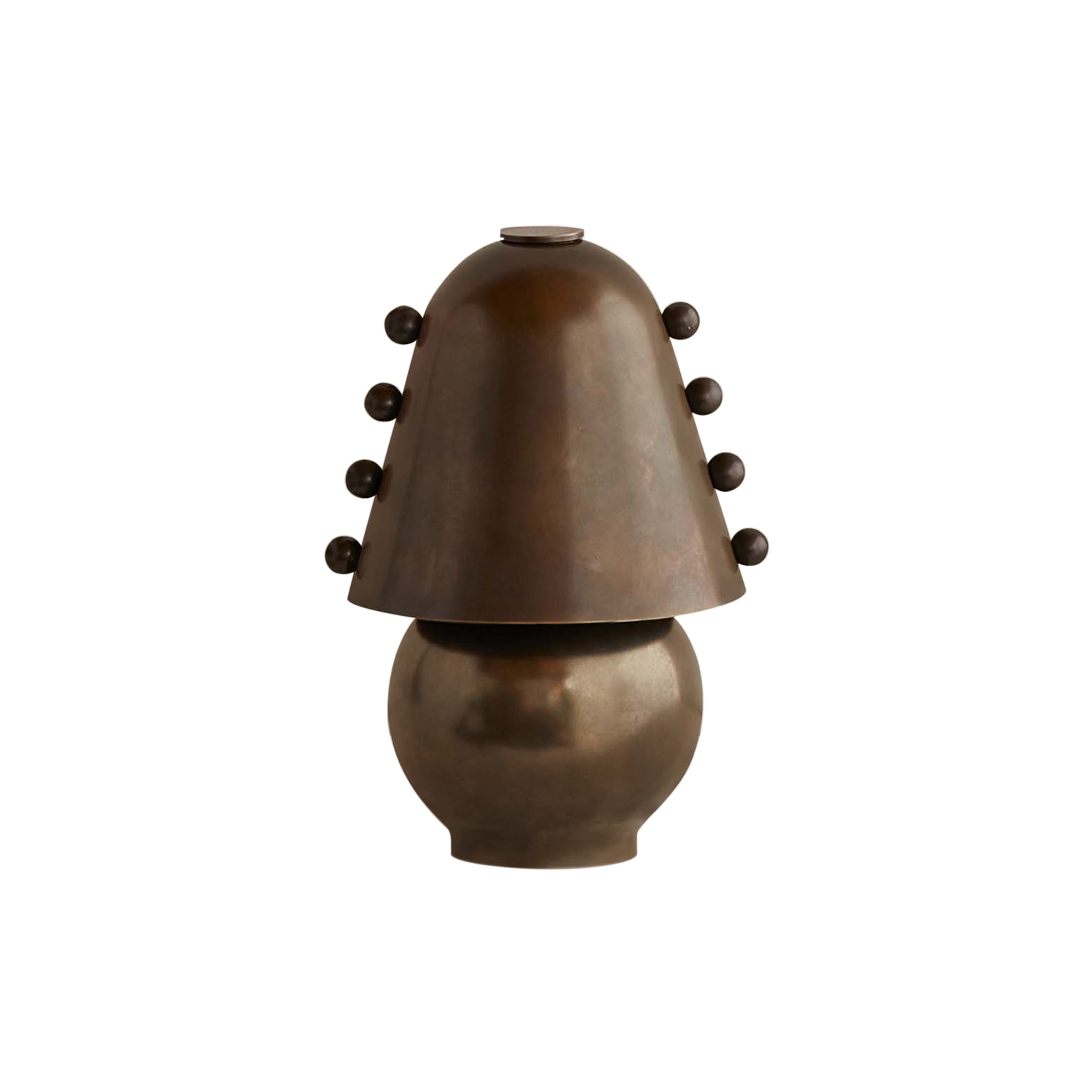 Gemma Table Lamp: Small + Blackened Brass + Patina Brass