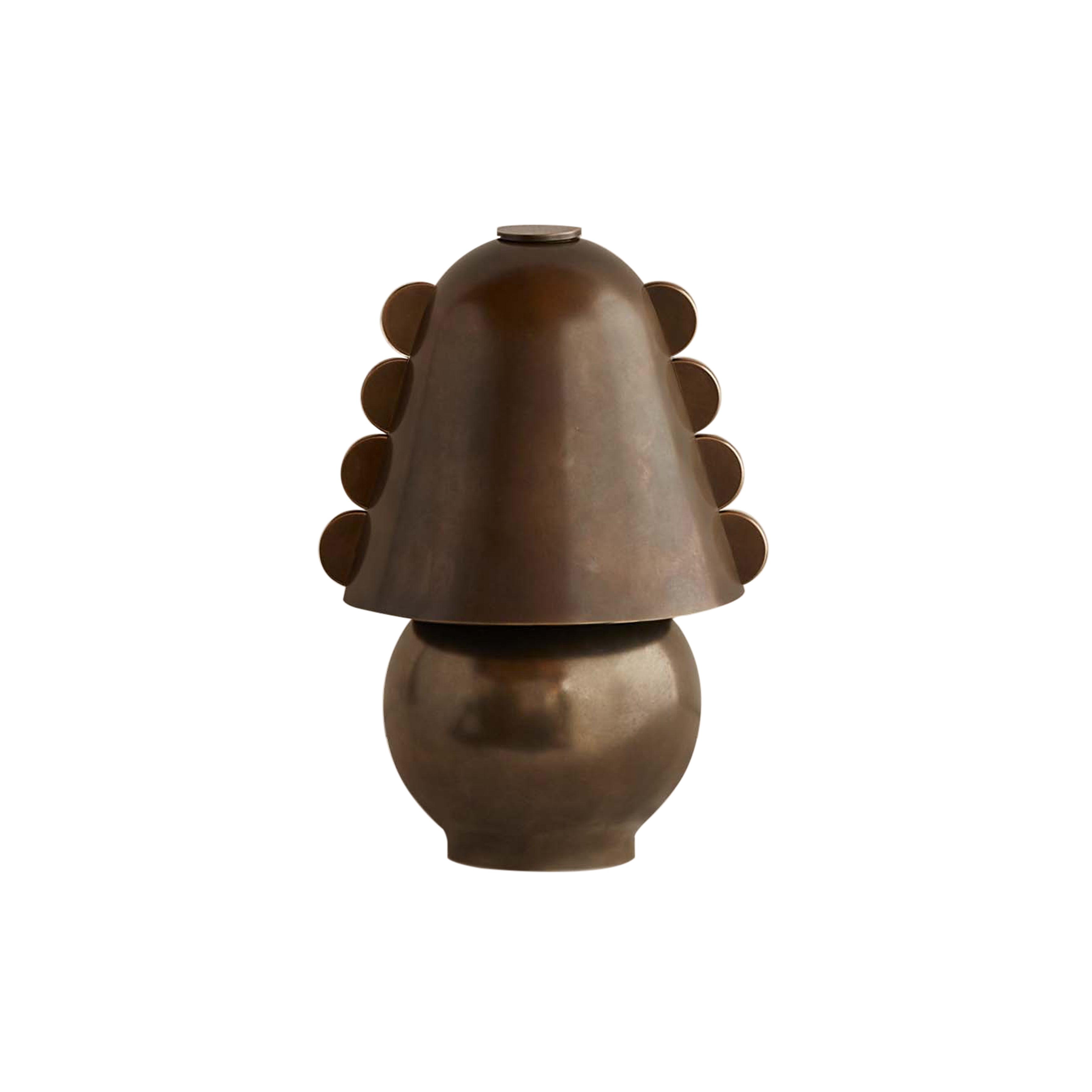 Calla Table Lamp: Small + Patina Brass + Patina Brass