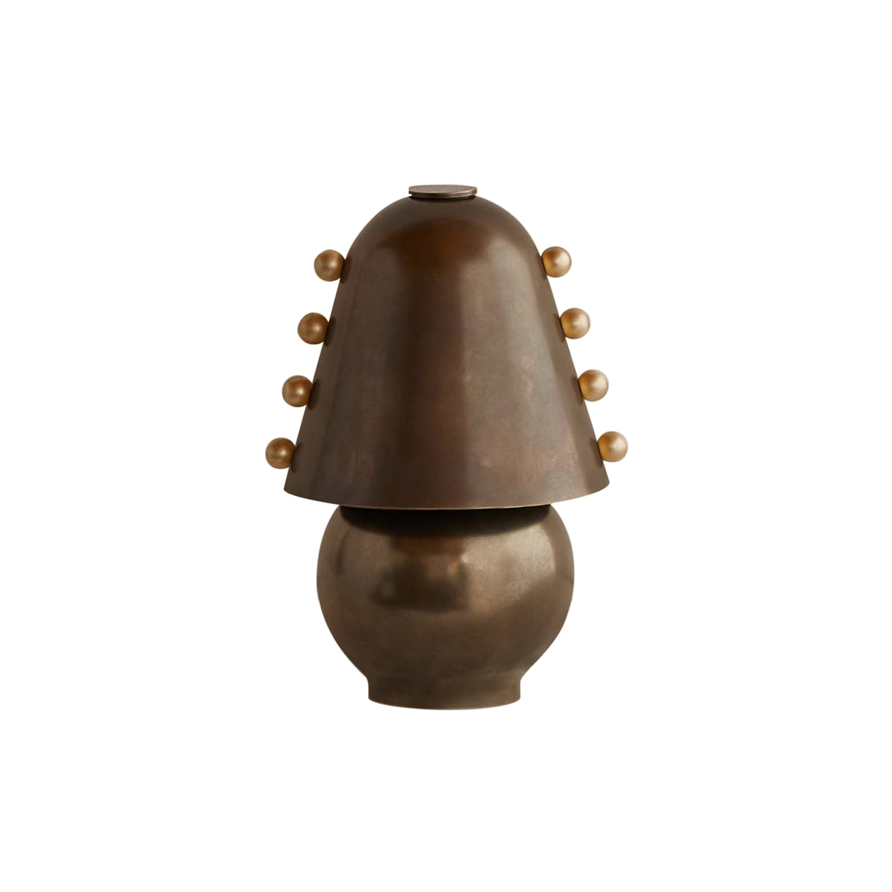 Gemma Table Lamp: Small + Brass + Patina Brass