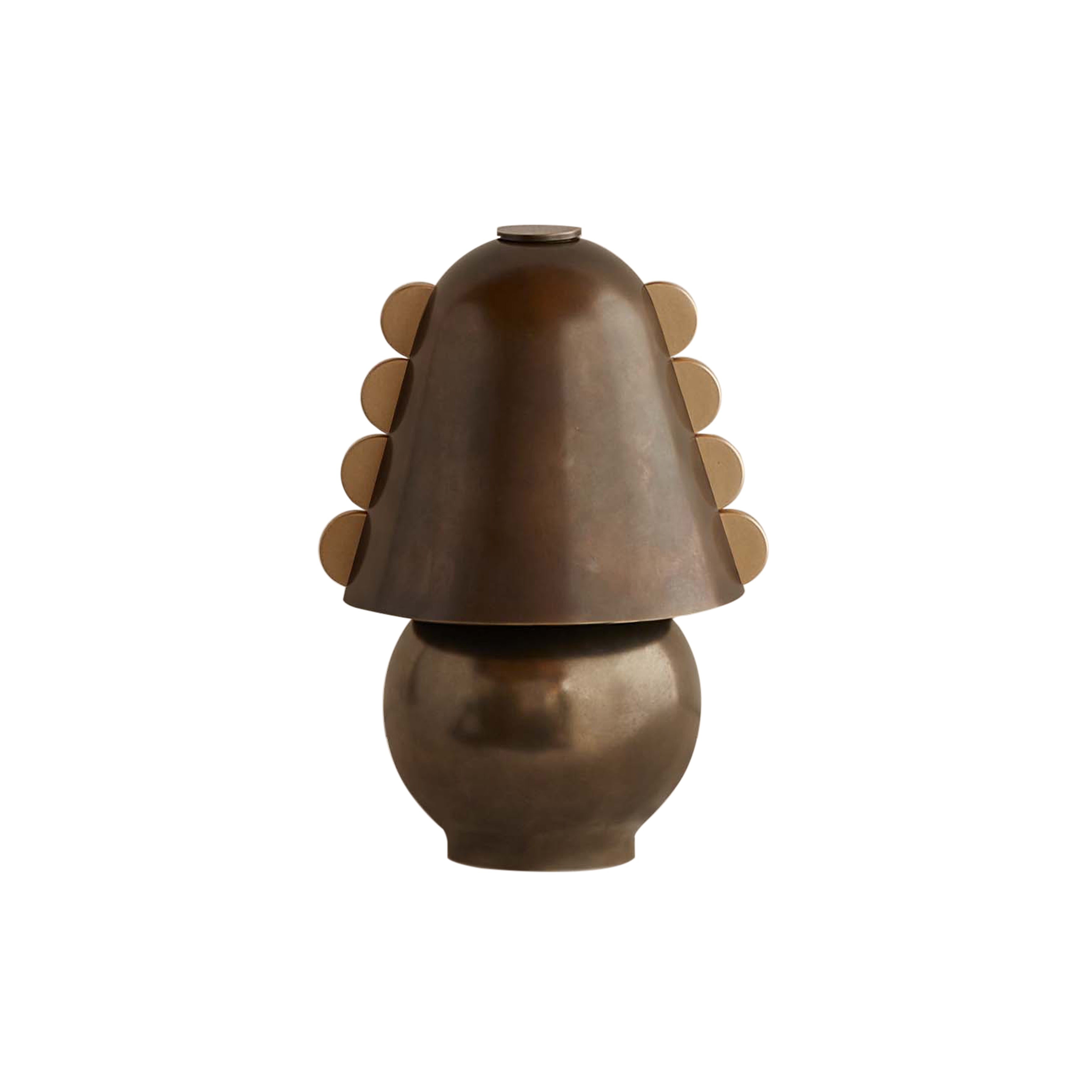 Calla Table Lamp: Small + Brass + Patina Brass