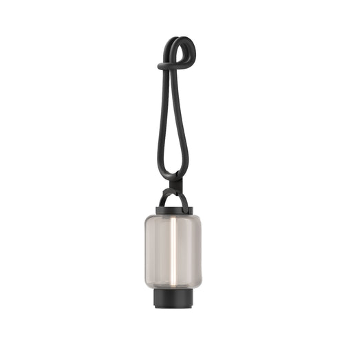 Qu Hanging Light: Jet Black + Amber Glass