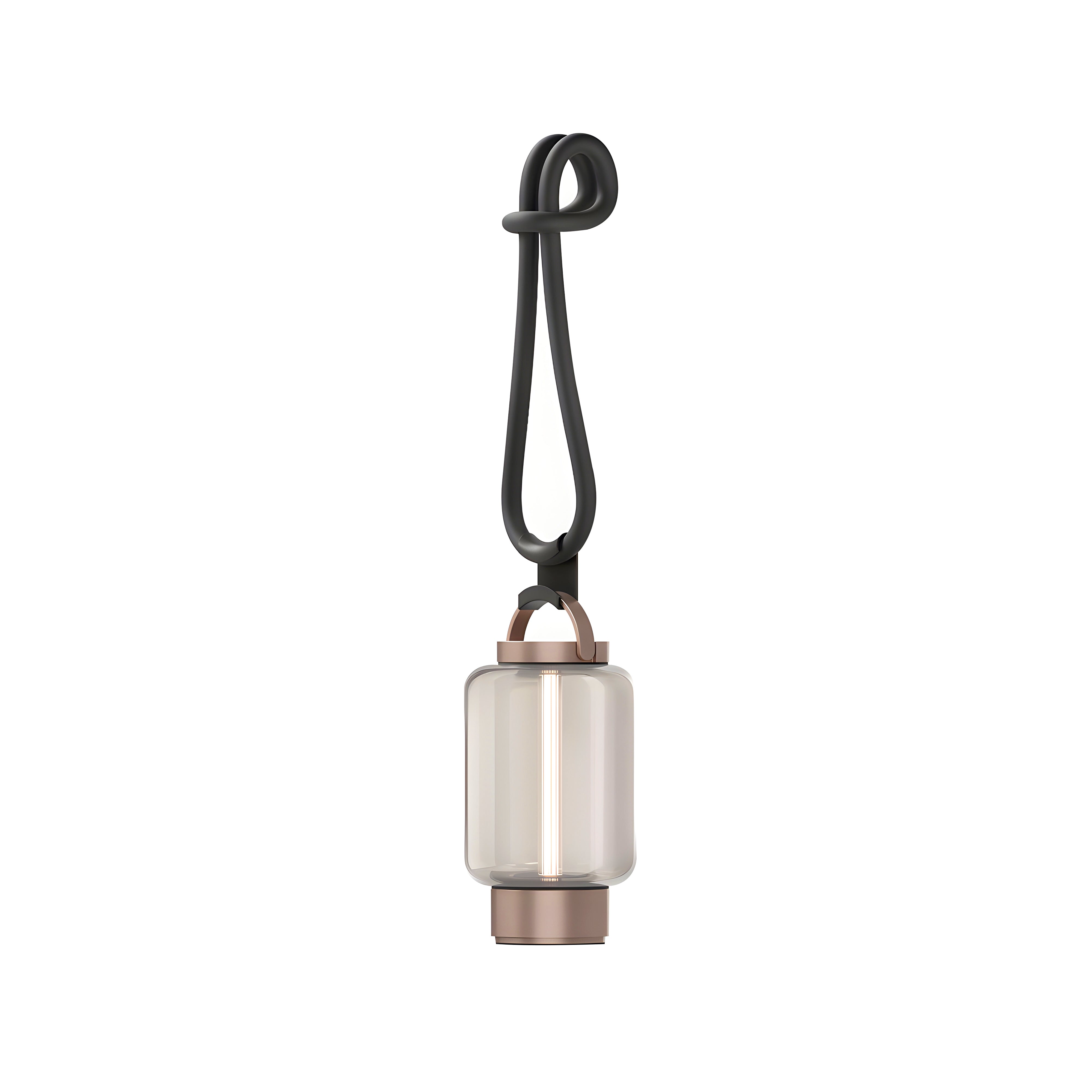 Qu Hanging Light: Bright Bronze + Amber Glass