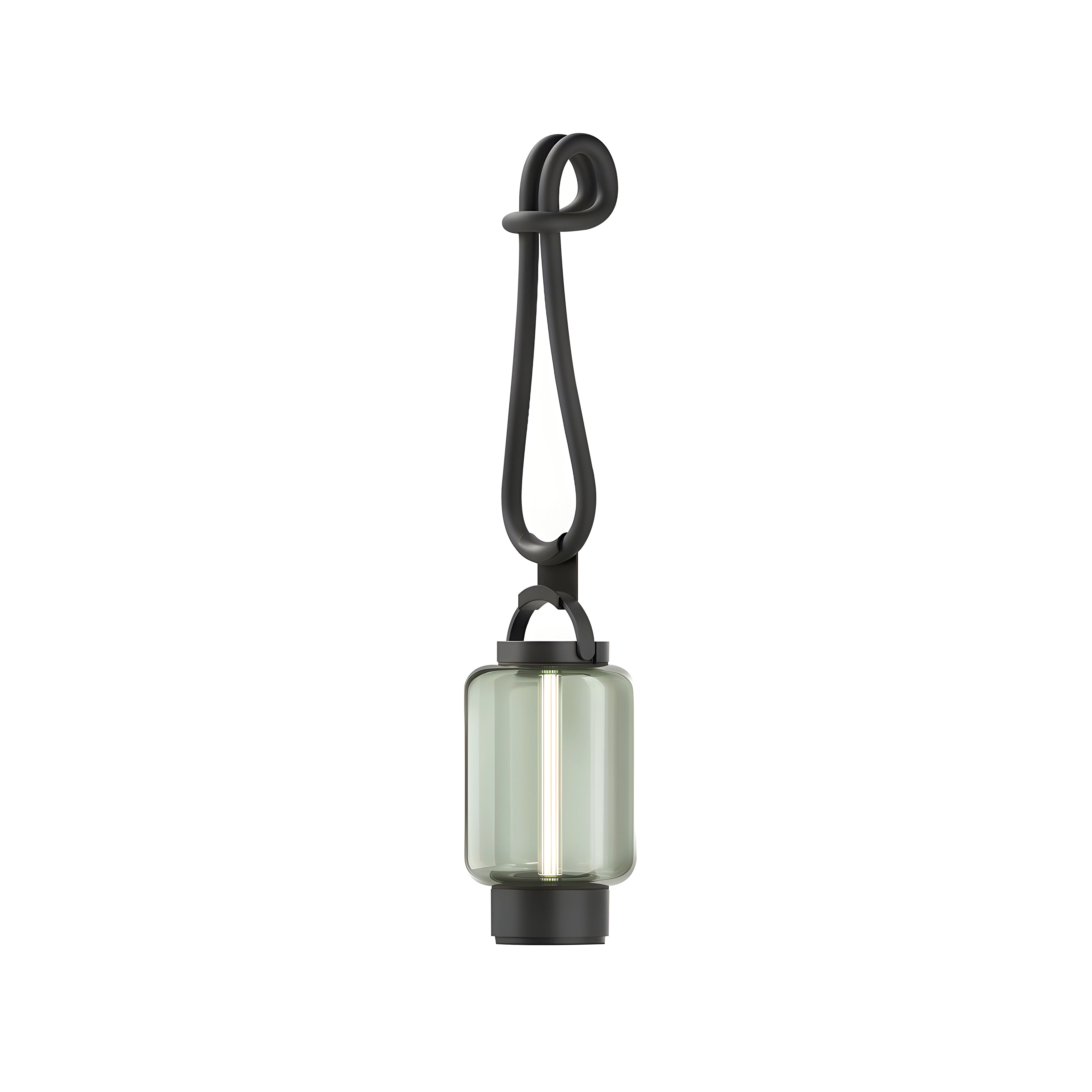 Qu Hanging Light: Jet Black + Jade Glass