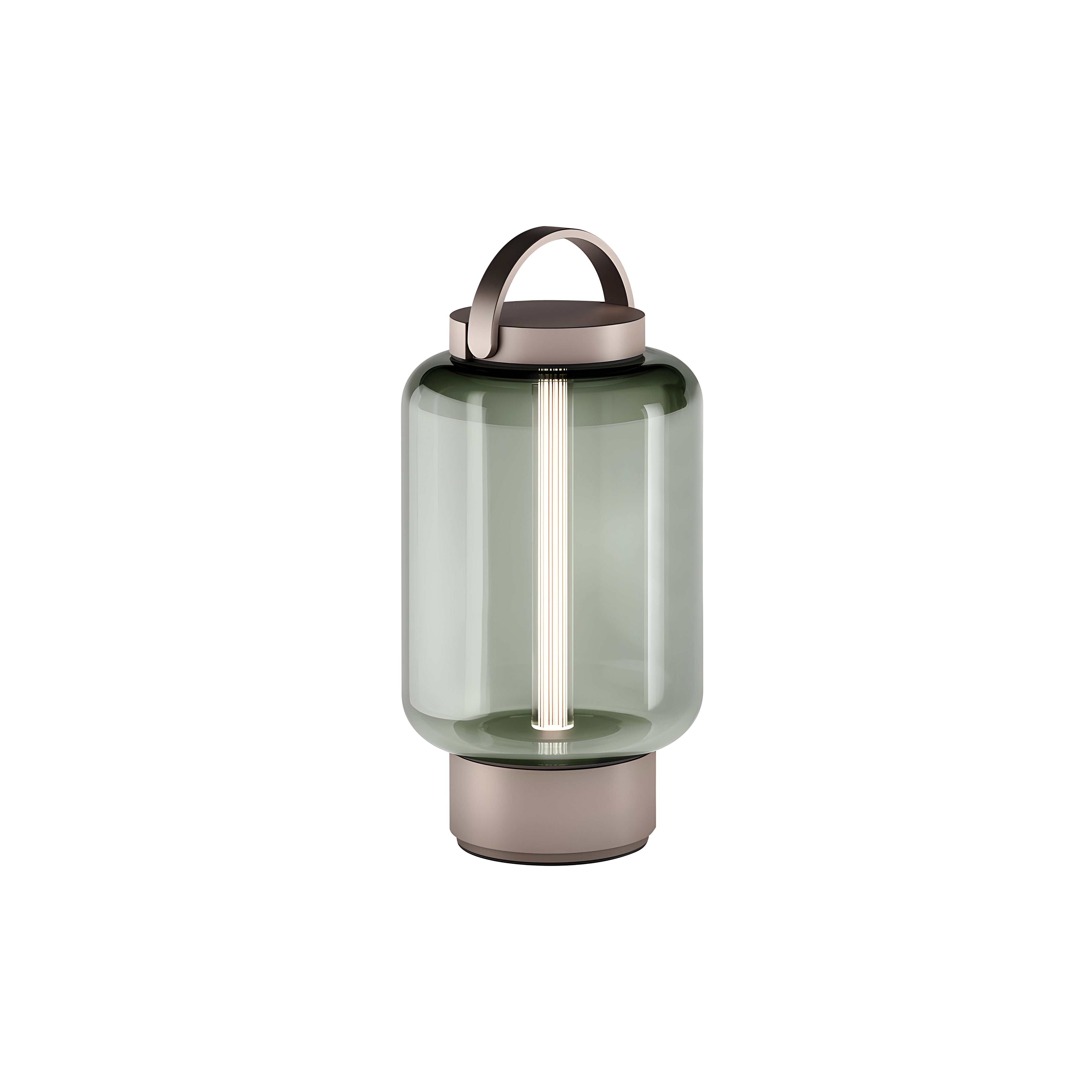 Qu Table Light: Bright Bronze + Jade Glass