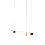 Isle 02B Suspension Lamp: Black Marquina + Guatemala Green + Pink Portugal