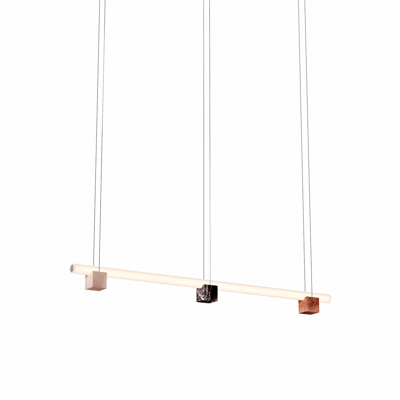 Isle 03A Suspension Lamp: Pink Portugal + Red Levanto + Red Negrais