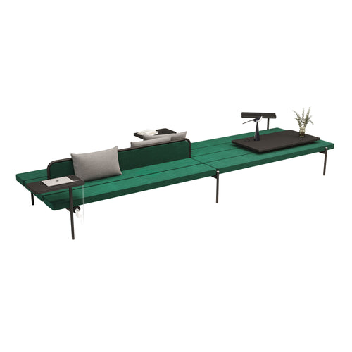 Island Modular Bench Configuration 3: Seat + Back Upholstered