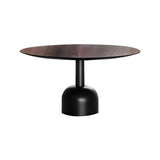 Illo Dining Table: Small + Canaletto Walnut + Lacquered Black + Lacquered Black