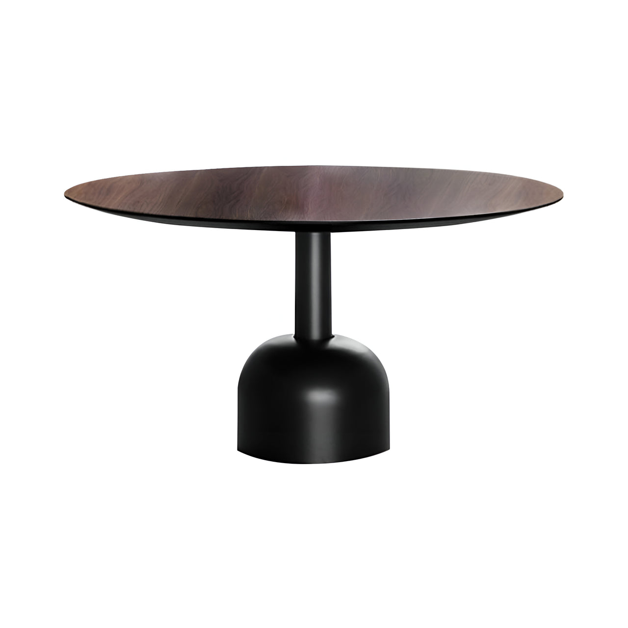 Illo Dining Table: Large + Canaletto Walnut + Lacquered Black + Lacquered Black
