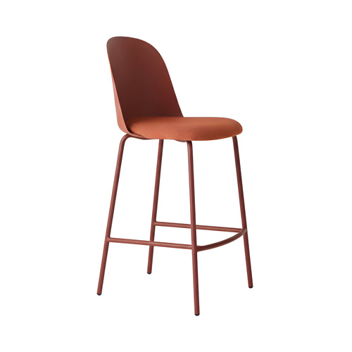 Mariolina Stool: Lacquered Marsala Red