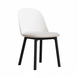 Mariolina Side Chair Wood Base + Upholstered: Set of 2 + Upholstery + Black Ash + Silk Grey
