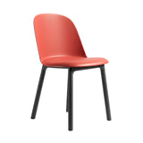 Mariolina Side Chair: Wood Base + Black Ash + Marsala Red
