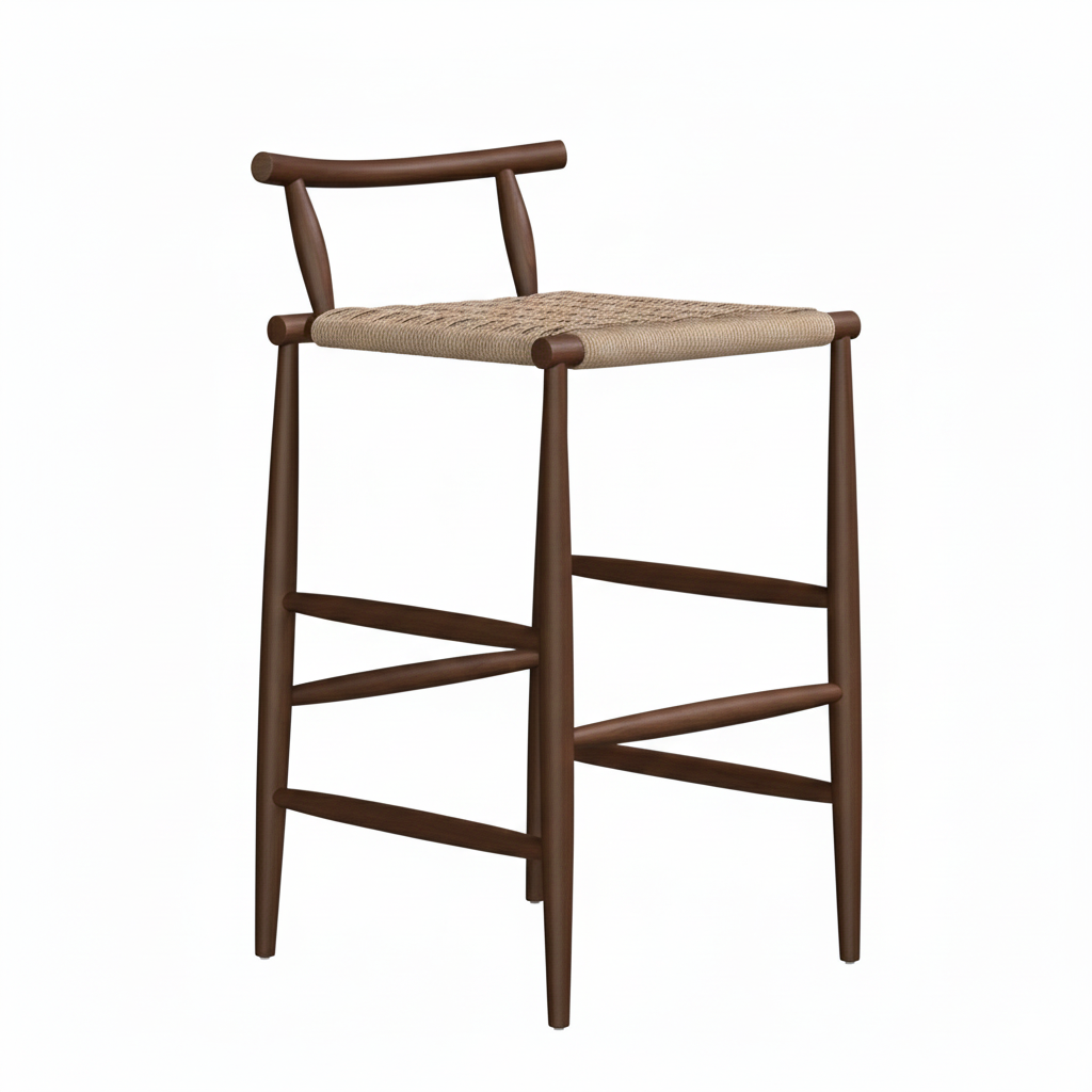 Pelleossa Stool: Oak Stained Walnut