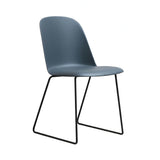 Mariolina Stacking Side Chair Sledge Base: Outdoor - Set of 2 + Lacquered Black + Intense Blue + Without Writing Desk