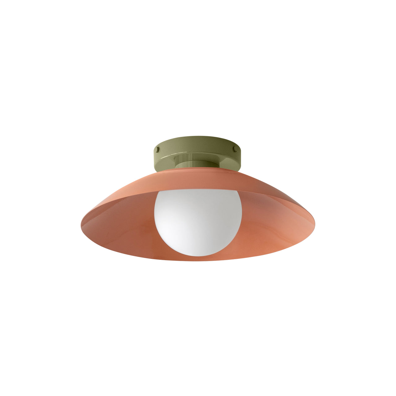 Arundel Orb Surface Mount: Peach + Reed Green + Hardwire