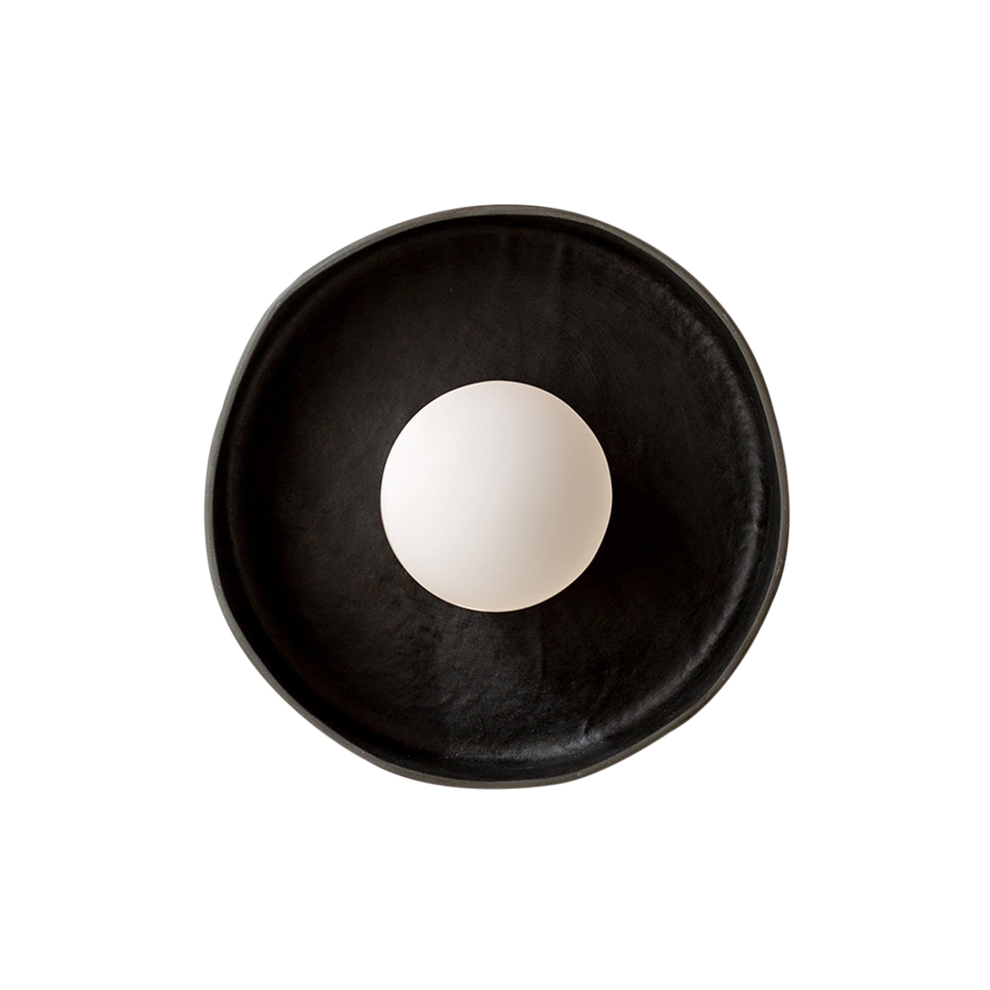 Ceramic Disc Orb Surface Mount: Black Clay + Hardwire