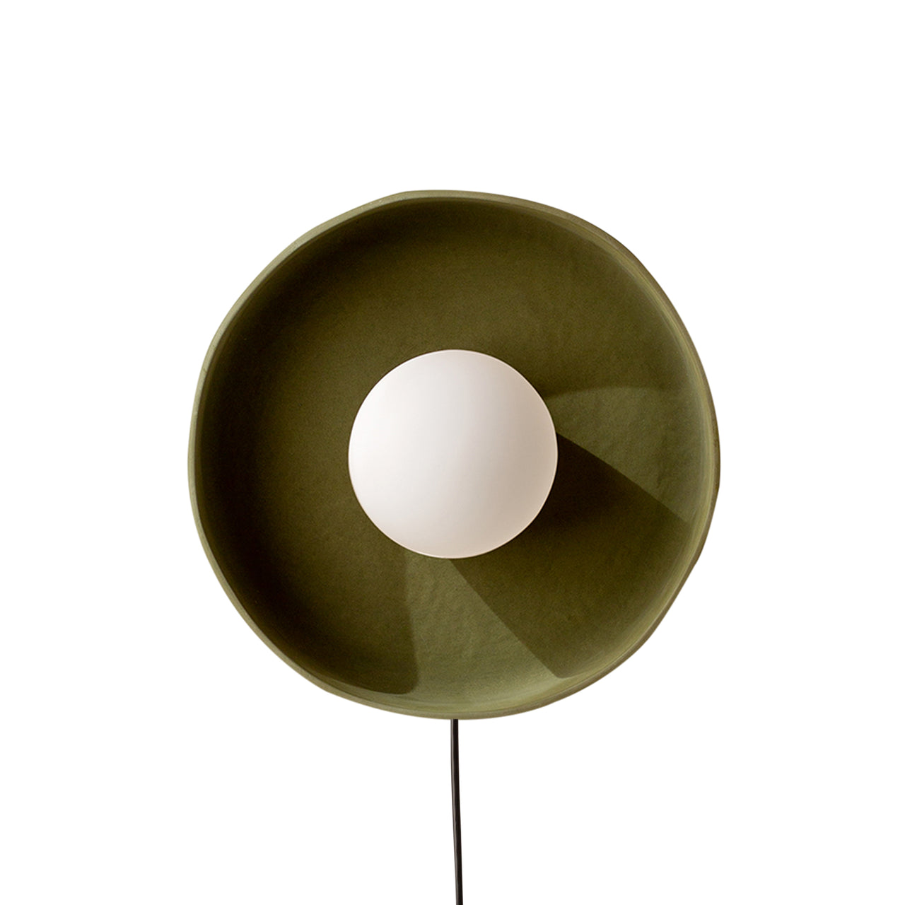 Ceramic Disc Orb Surface Mount: Green Clay + Plug-in (On-Off)