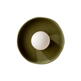 Ceramic Disc Orb Surface Mount: Green Clay + Hardwire