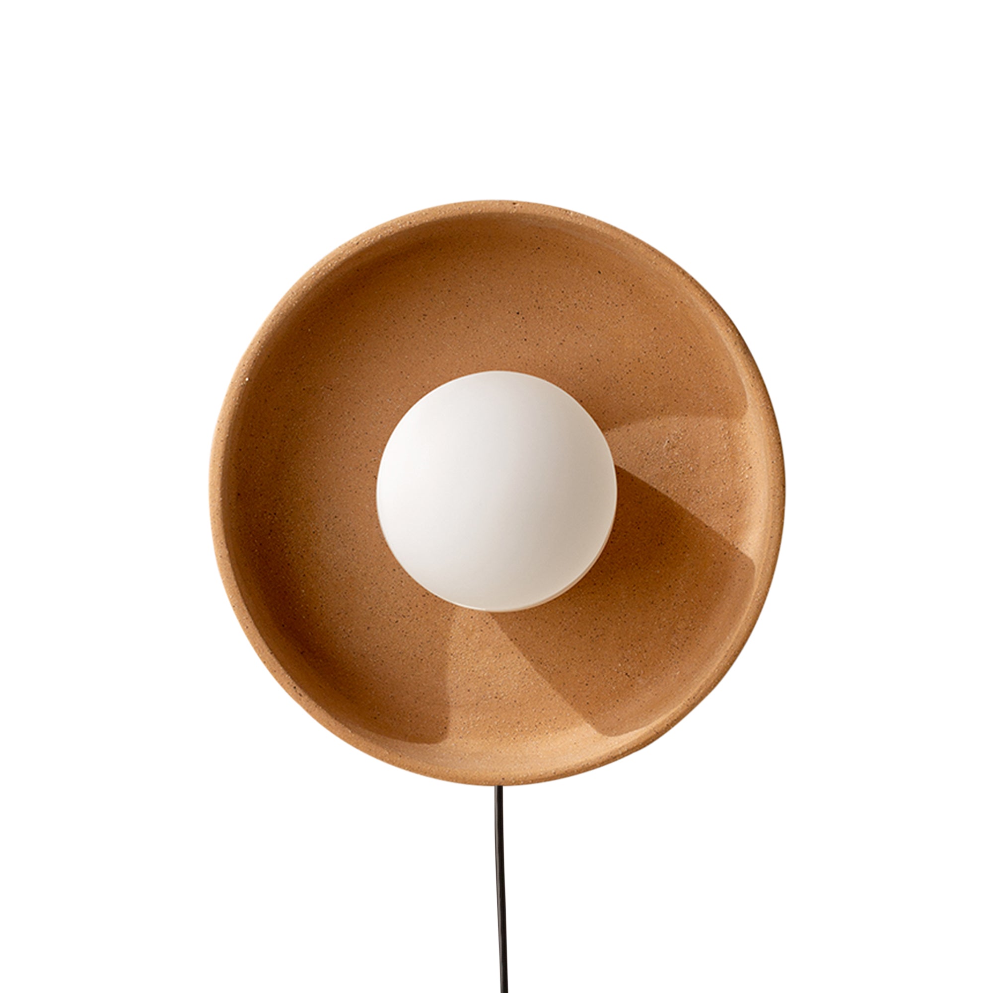 Ceramic Disc Orb Surface Mount: Tan Clay + Plug-in (On-Off)