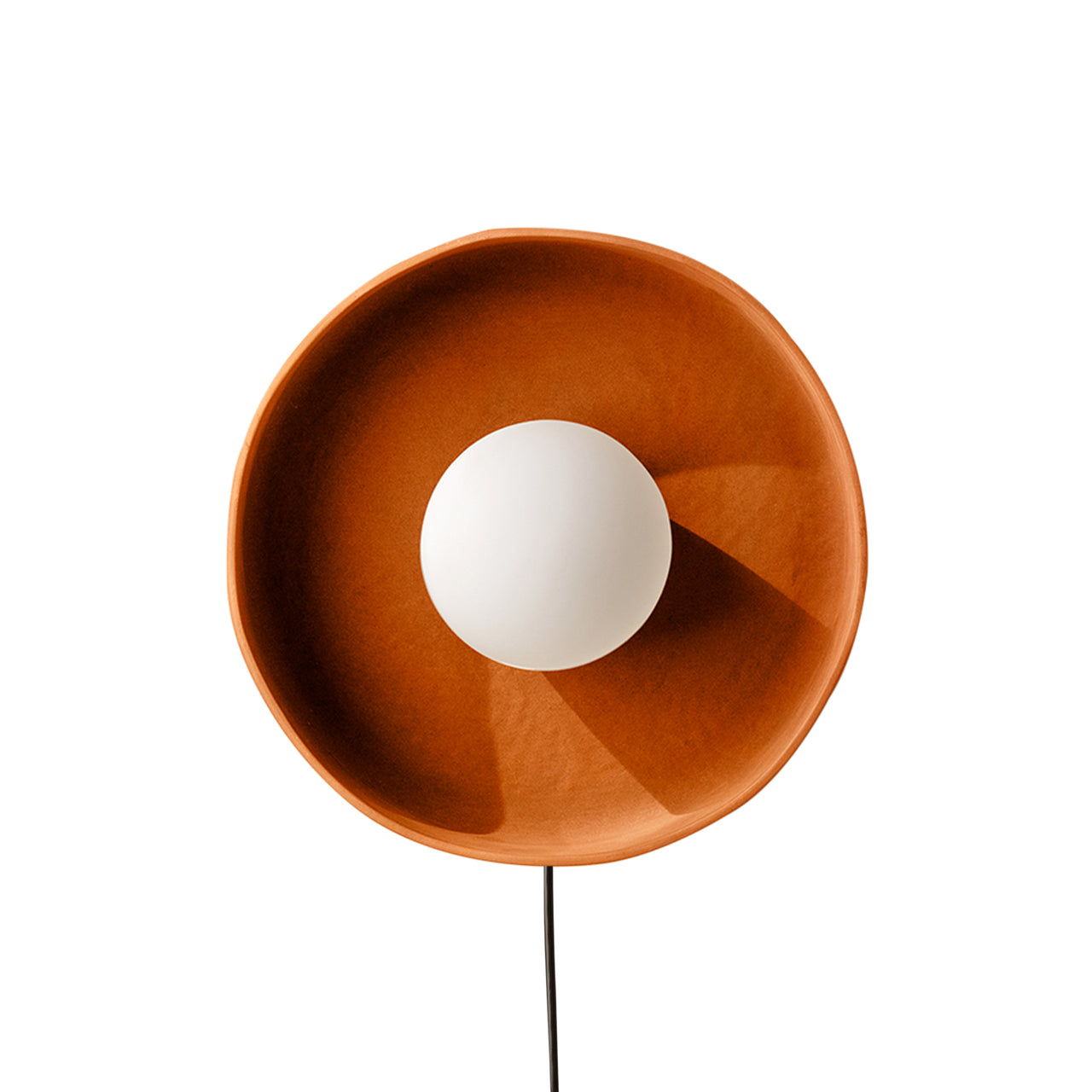 Ceramic Disc Orb Surface Mount: Terracotta Clay + Plug-in (On-Off)