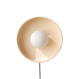 Ceramic Disc Orb Surface Mount: White Clay + Plug-in (On-Off)