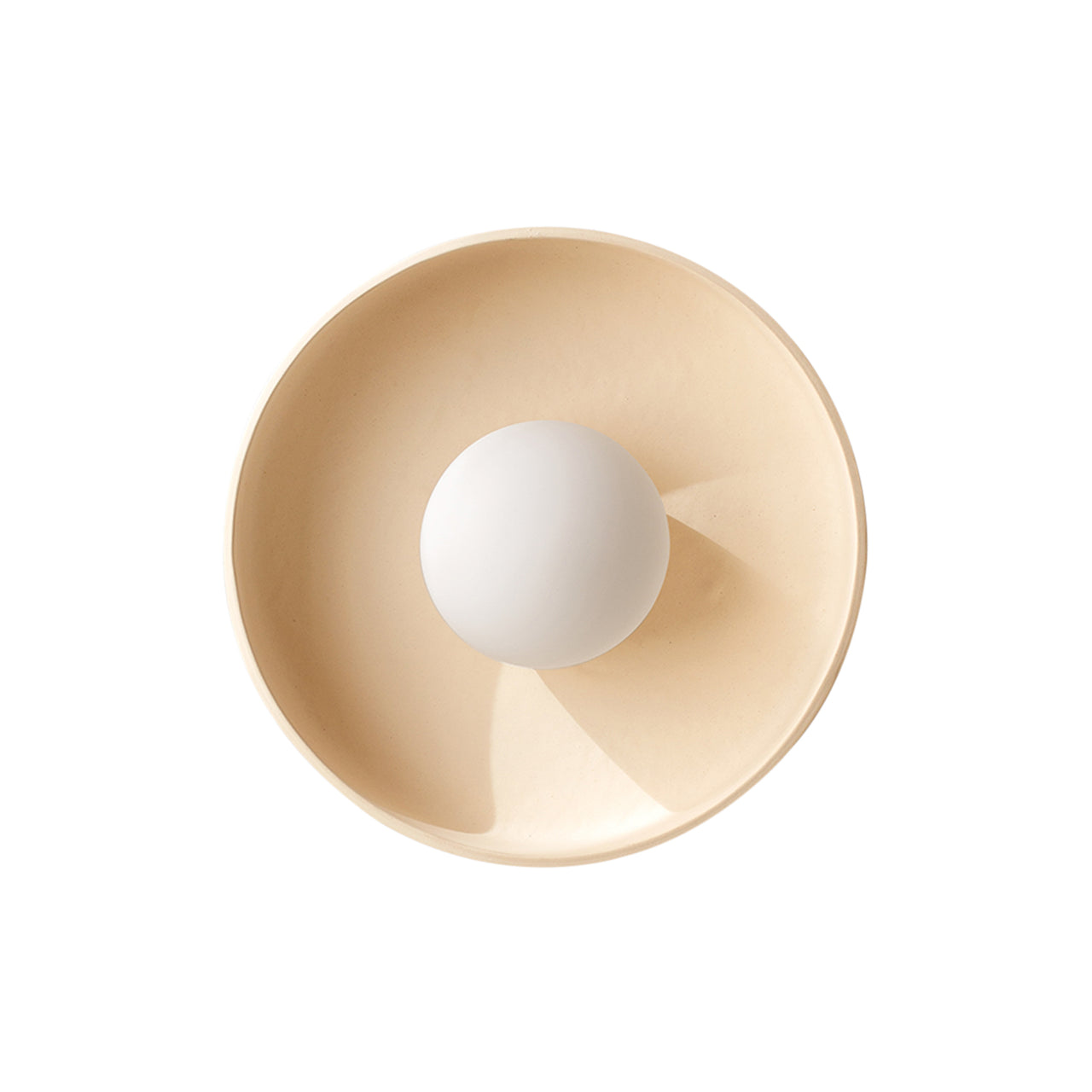 Ceramic Disc Orb Surface Mount: White Clay + Hardwire