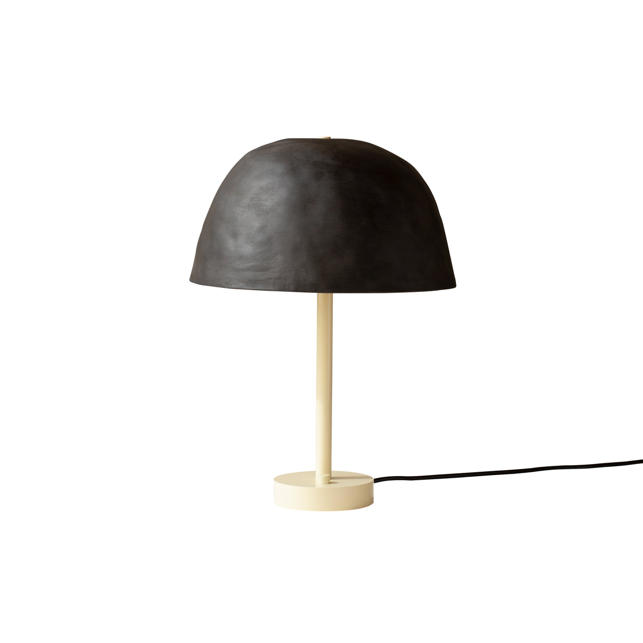 Dome Table Lamp: Black Clay + Bone
