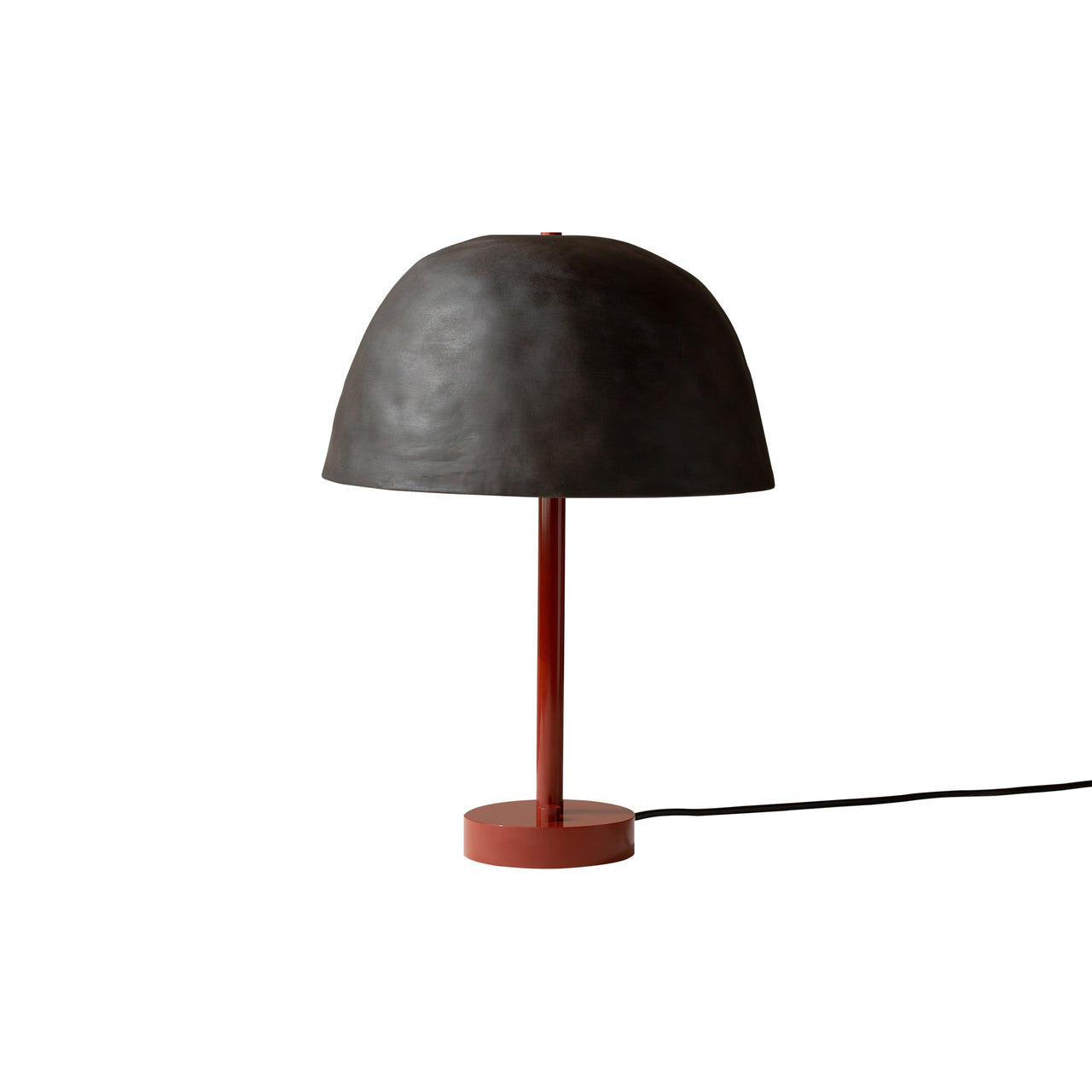 Dome Table Lamp: Black Clay + Oxide Red