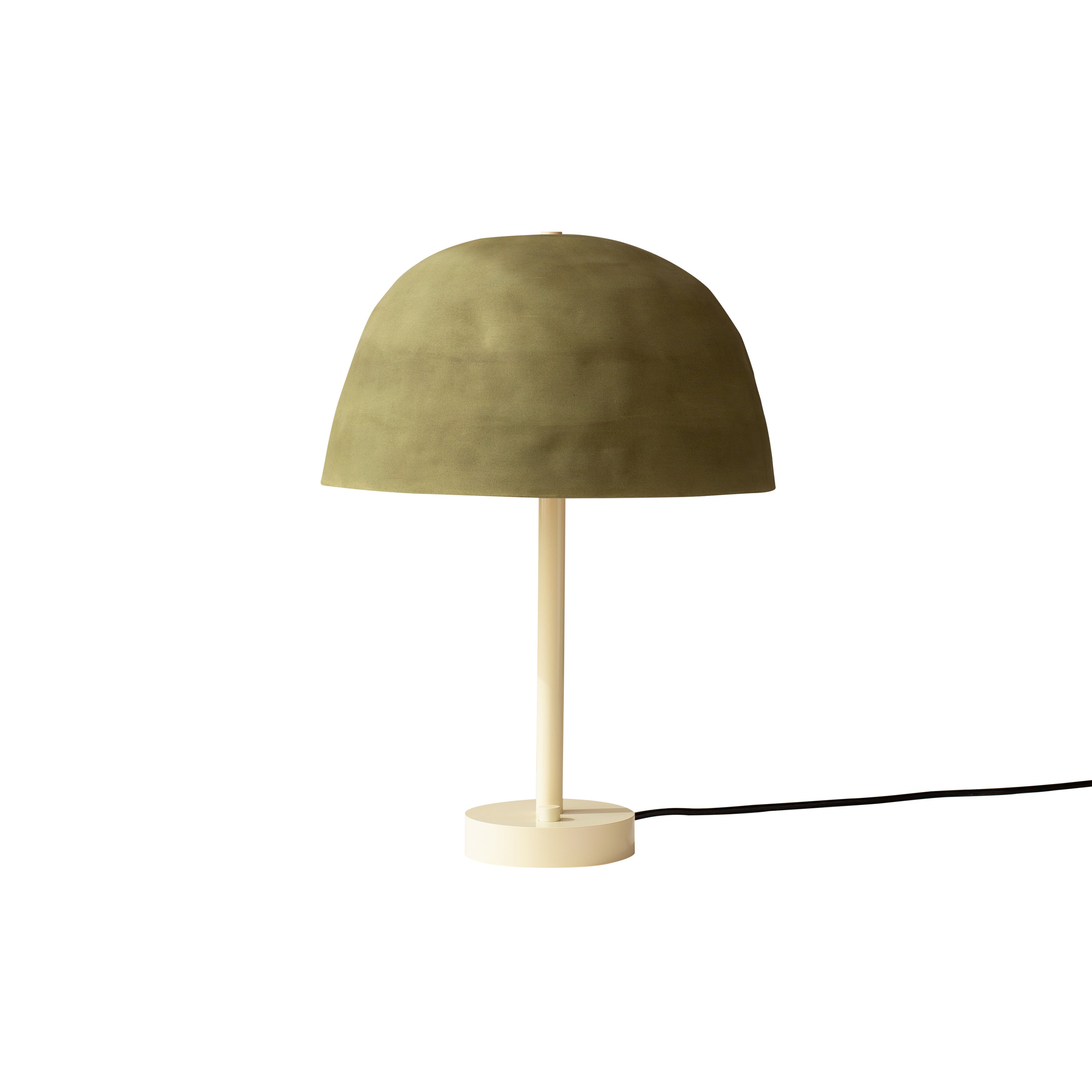Dome Table Lamp: Green Clay + Bone